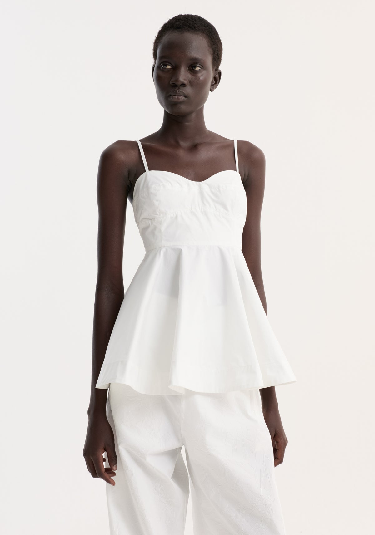 Bustier peplum top | optic white