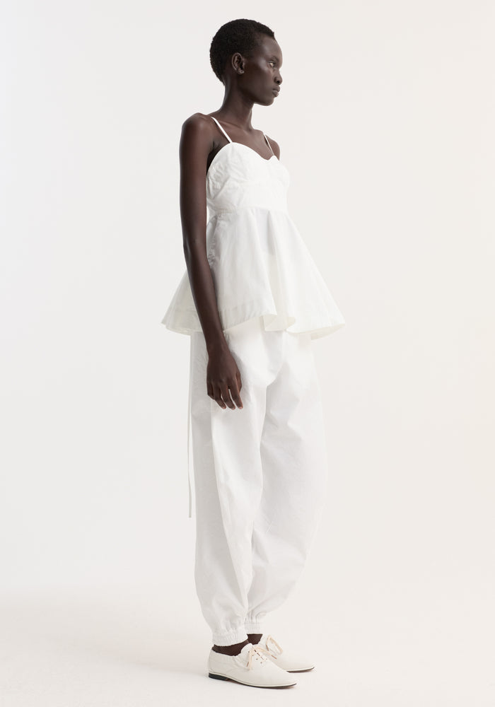 Bustier peplum top | optic white