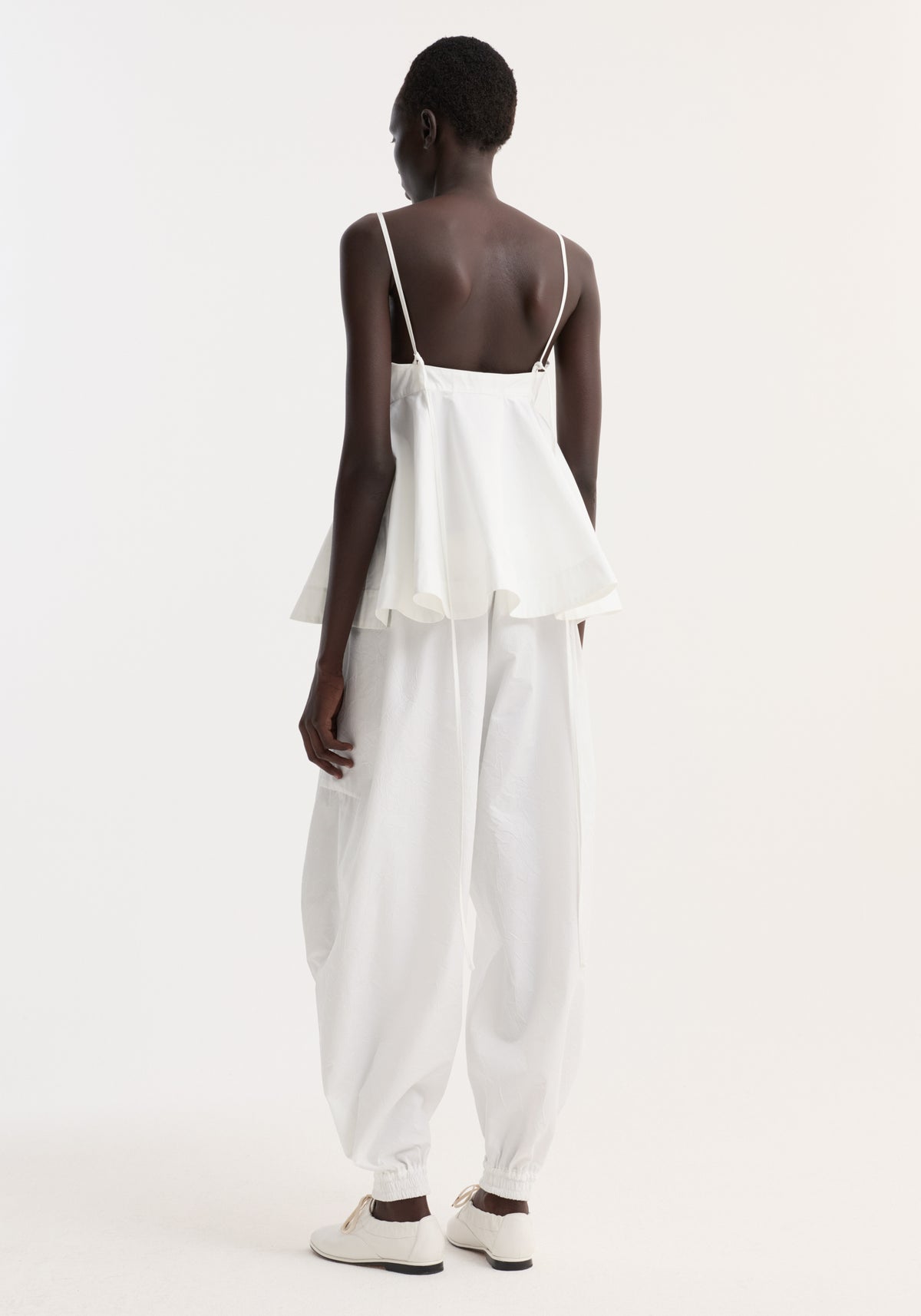 Bustier peplum top | optic white