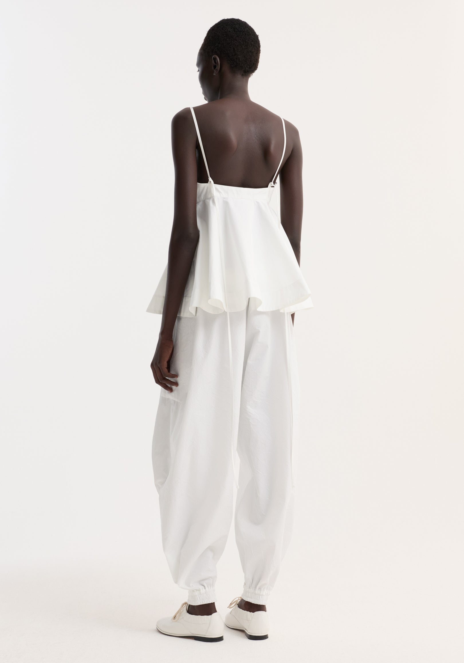 Bustier peplum top | optic white