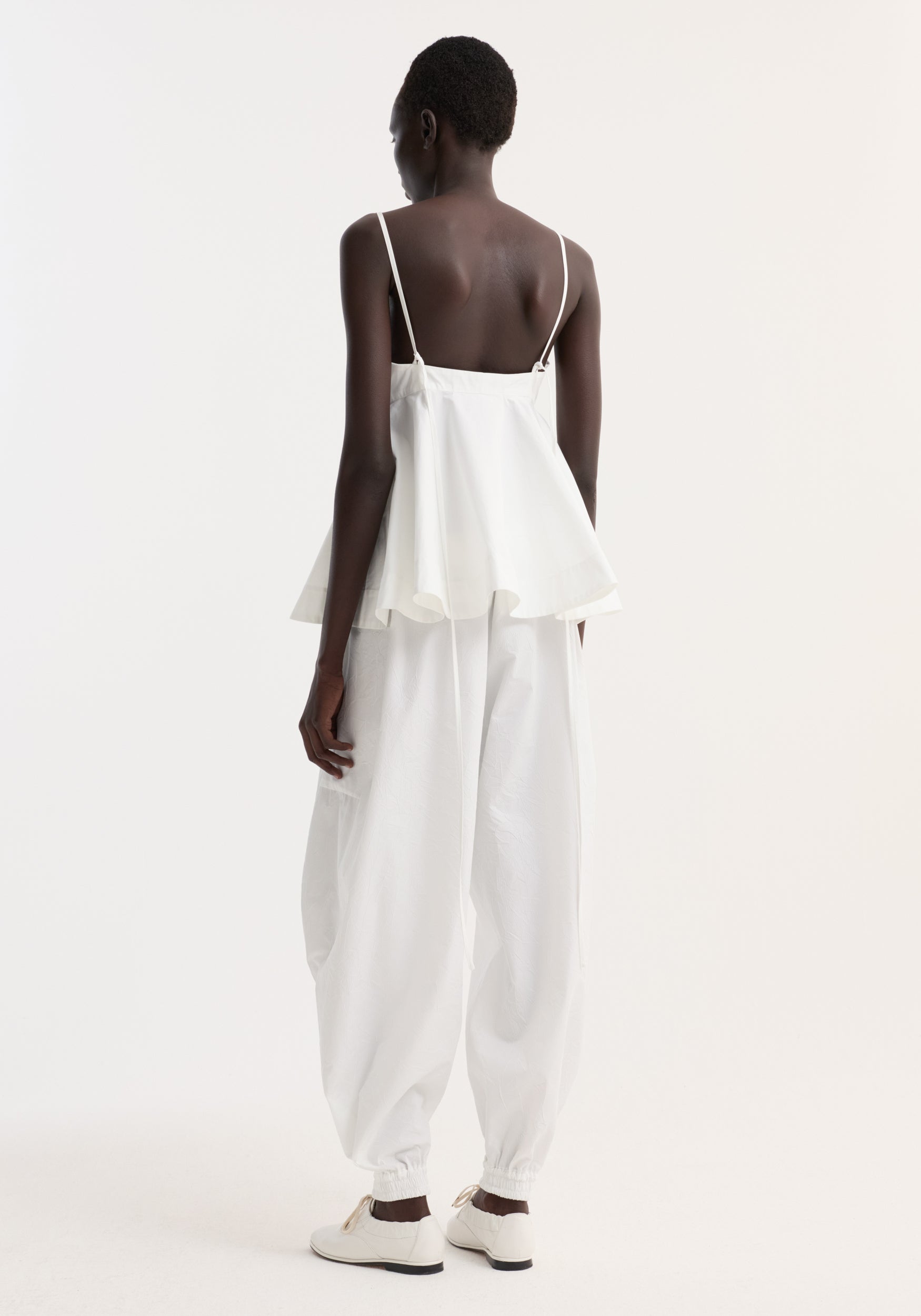 Bustier peplum top | optic white