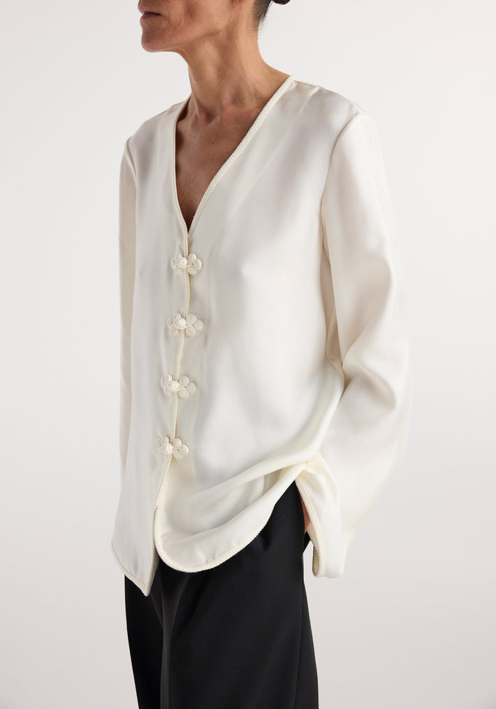 Pankou closure silk top | cream