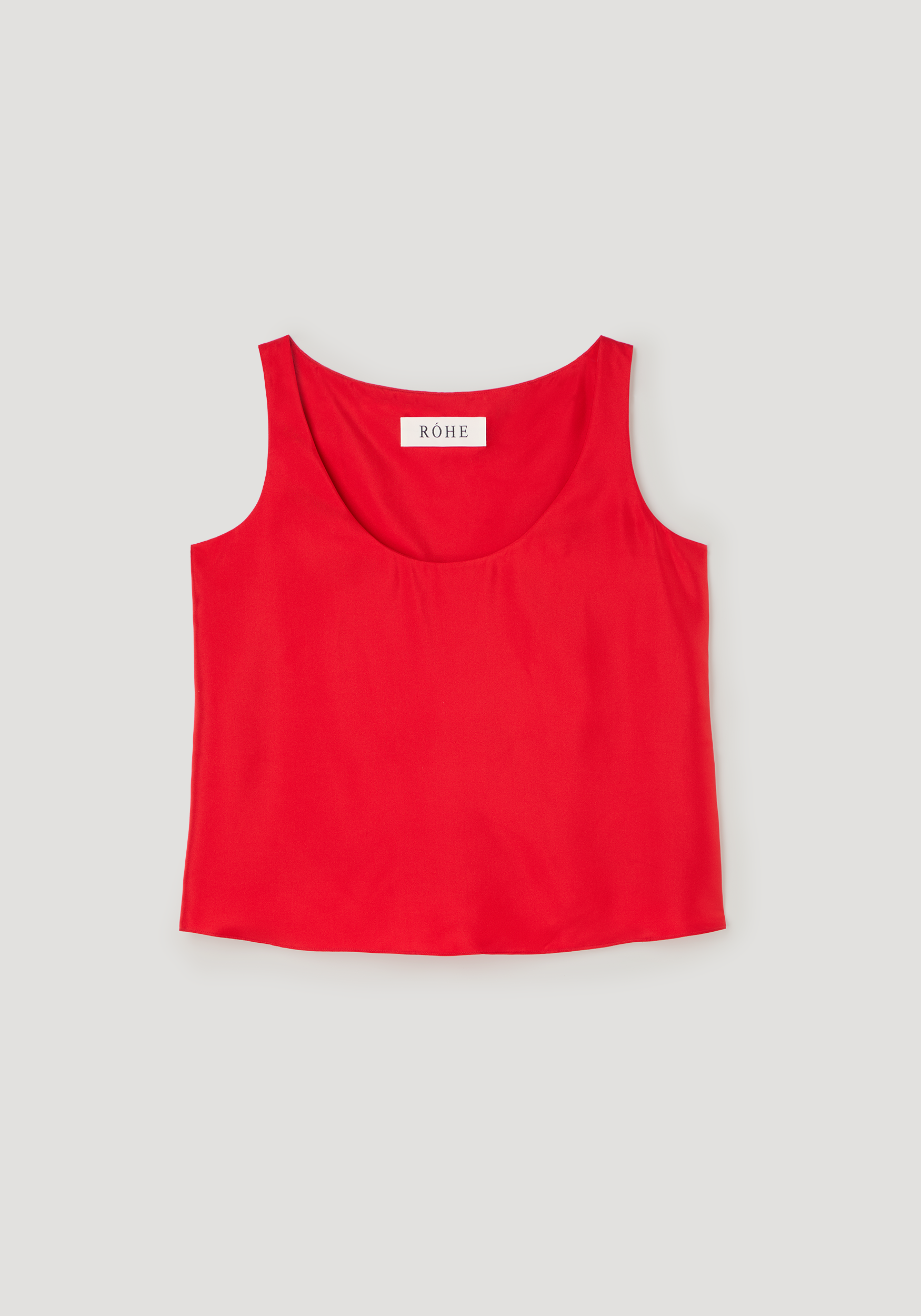 Silk scoop-neck top | red