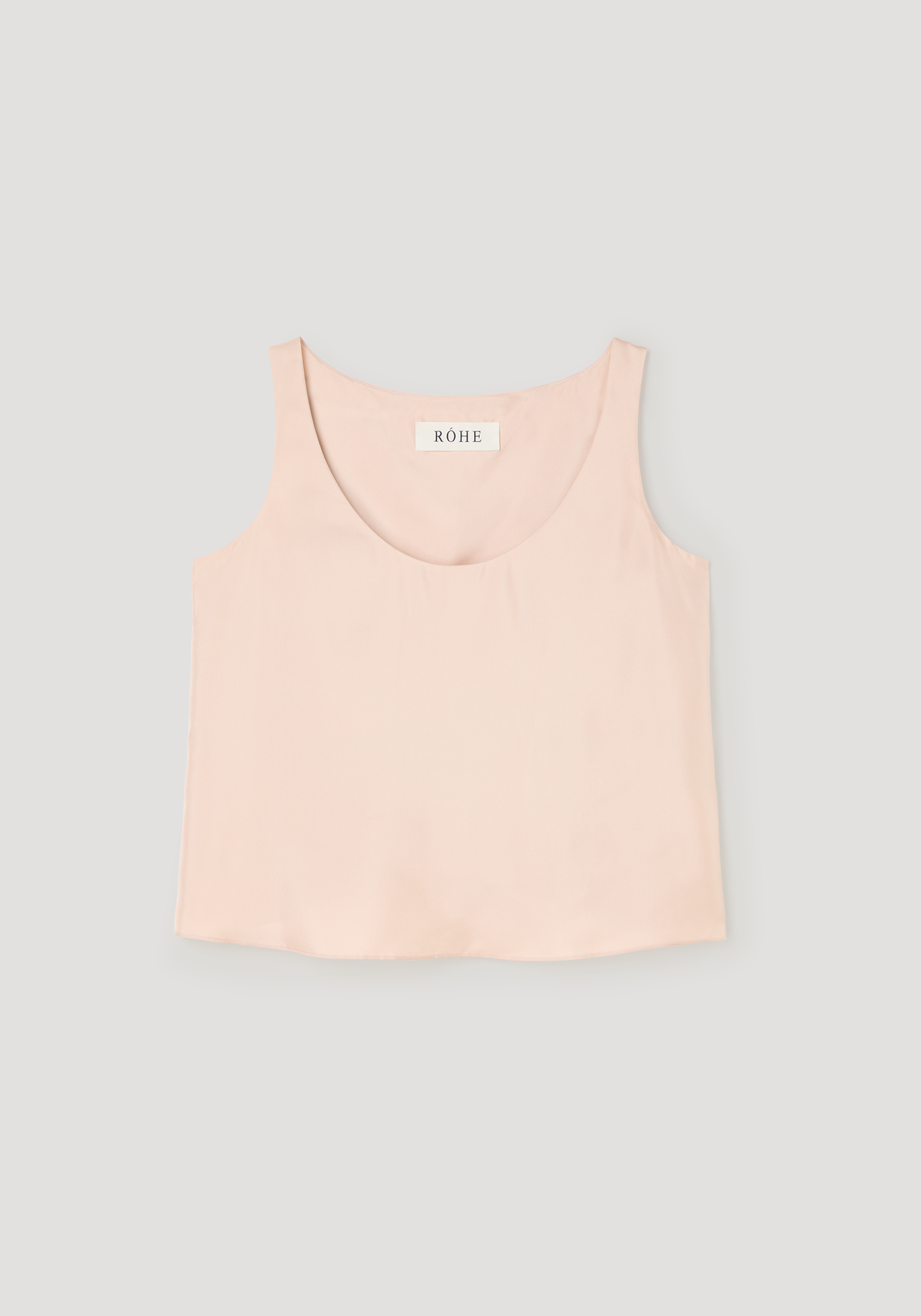 Silk scoop-neck top | rose