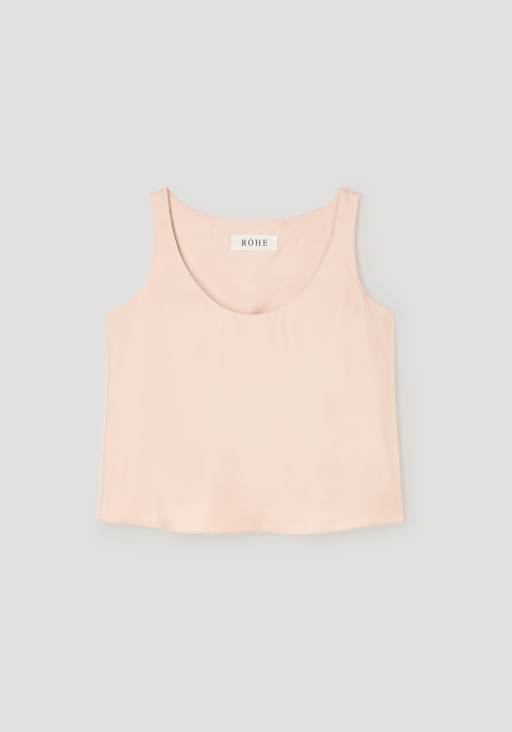 Silk scoop-neck top | rose