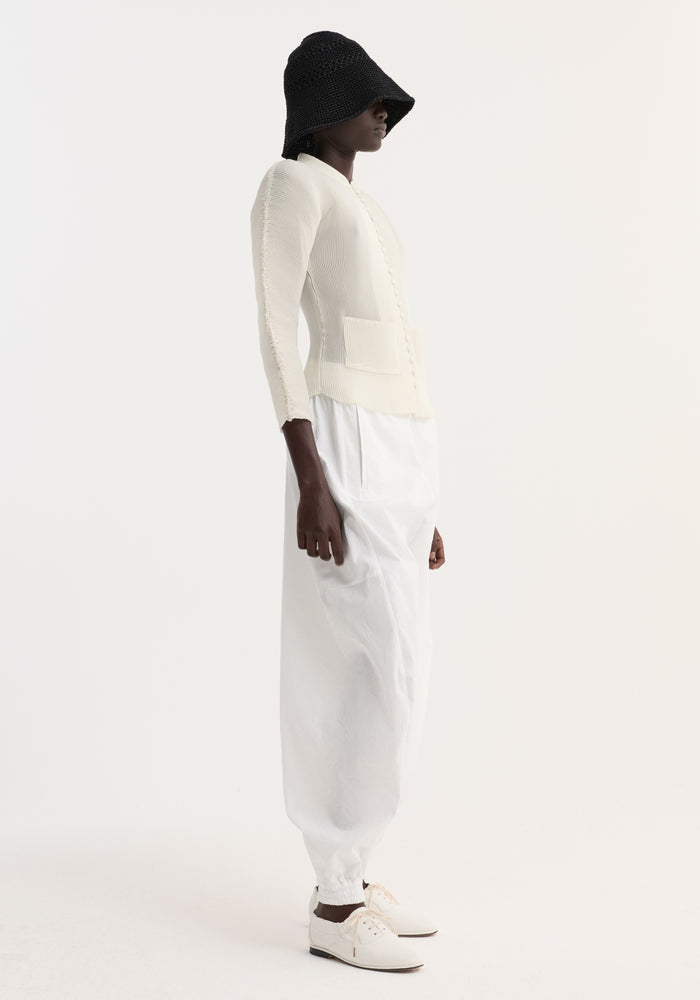 Plissé cardigan | cream