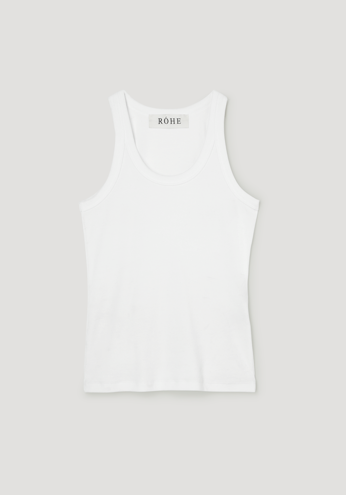 Scoop-neck rib top | optic white
