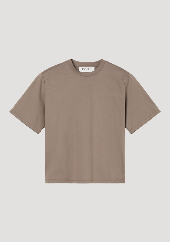 Oversized cotton silk t-shirt | taupe