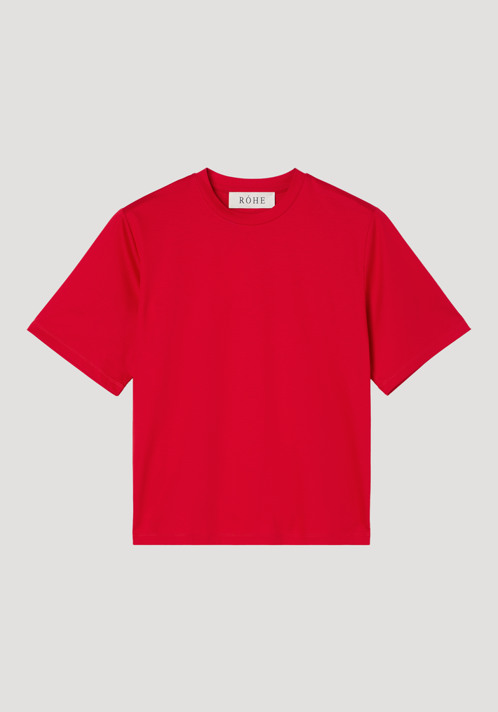 Oversized cotton silk t-shirt | red