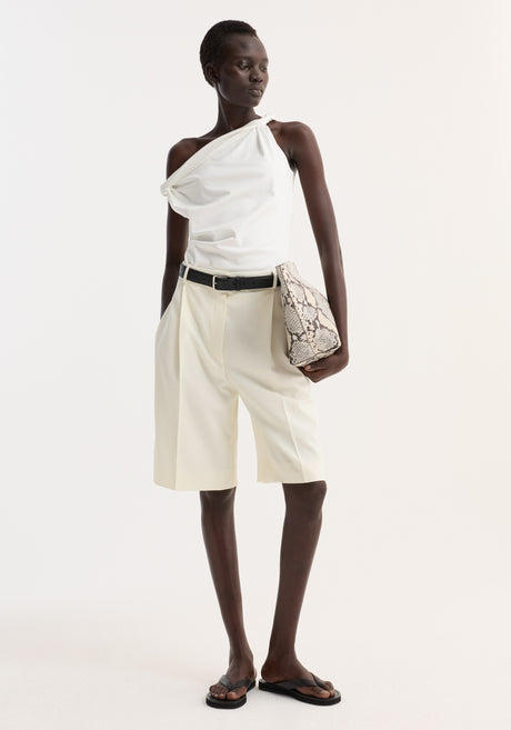 Sculptural cotton silk top | off white