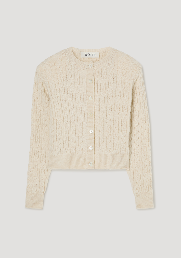 Fine merino cable cardigan | cream