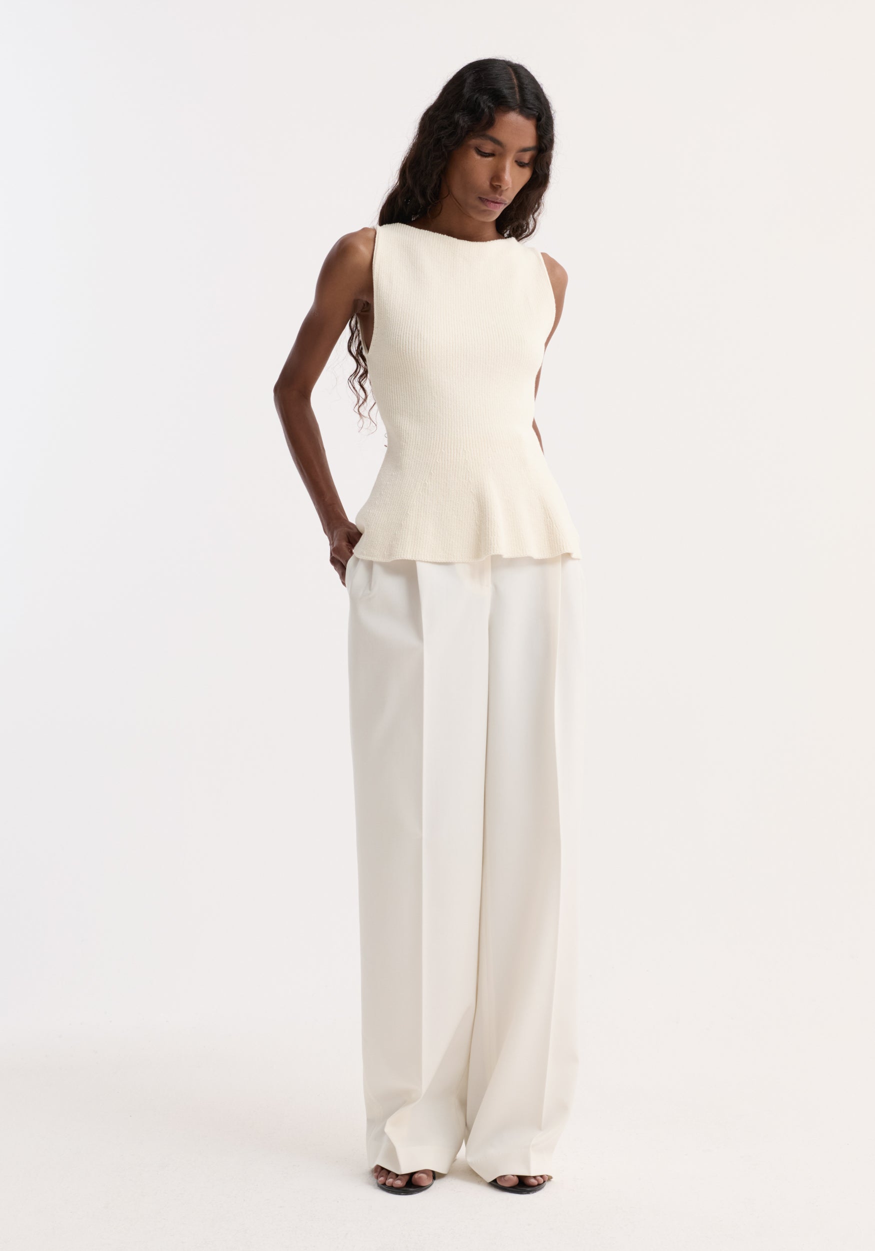 Sculptural knitted top