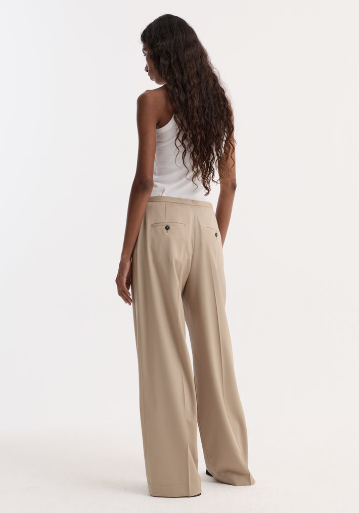 Relaxed drawstring trousers | beige