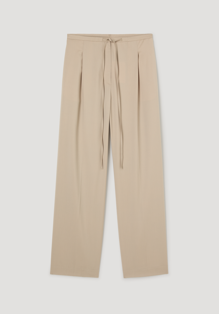 Relaxed drawstring trousers | beige
