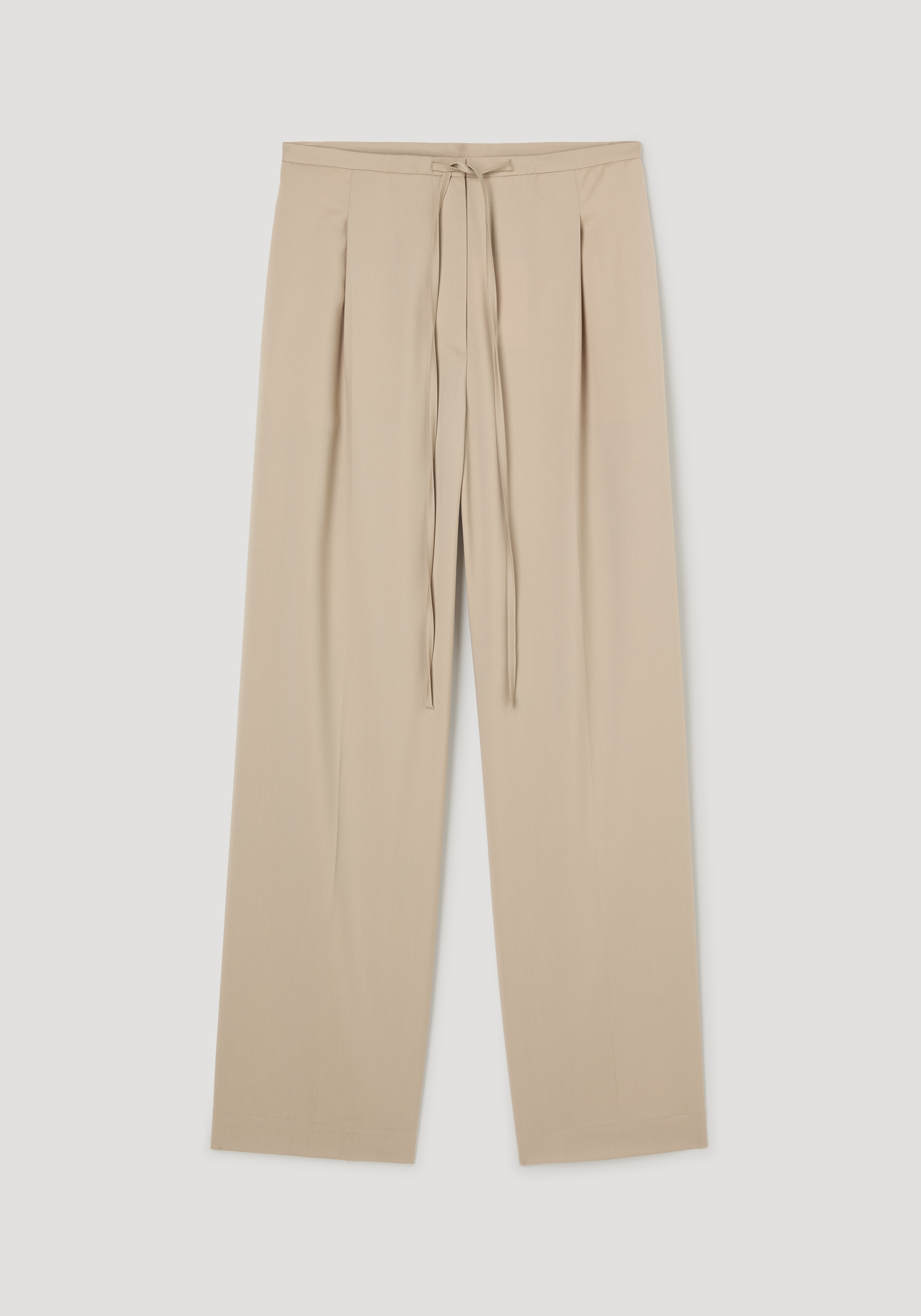 Relaxed drawstring trousers | beige