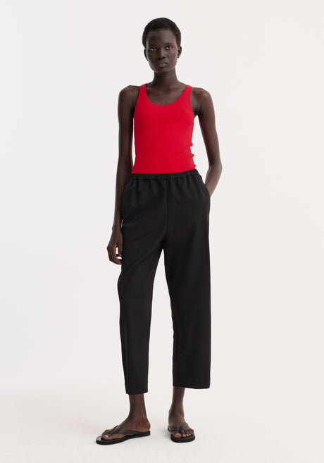 Cropped wide leg trousers | black