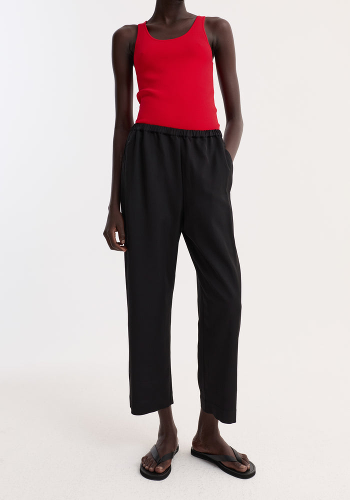 Cropped wide leg trousers | black