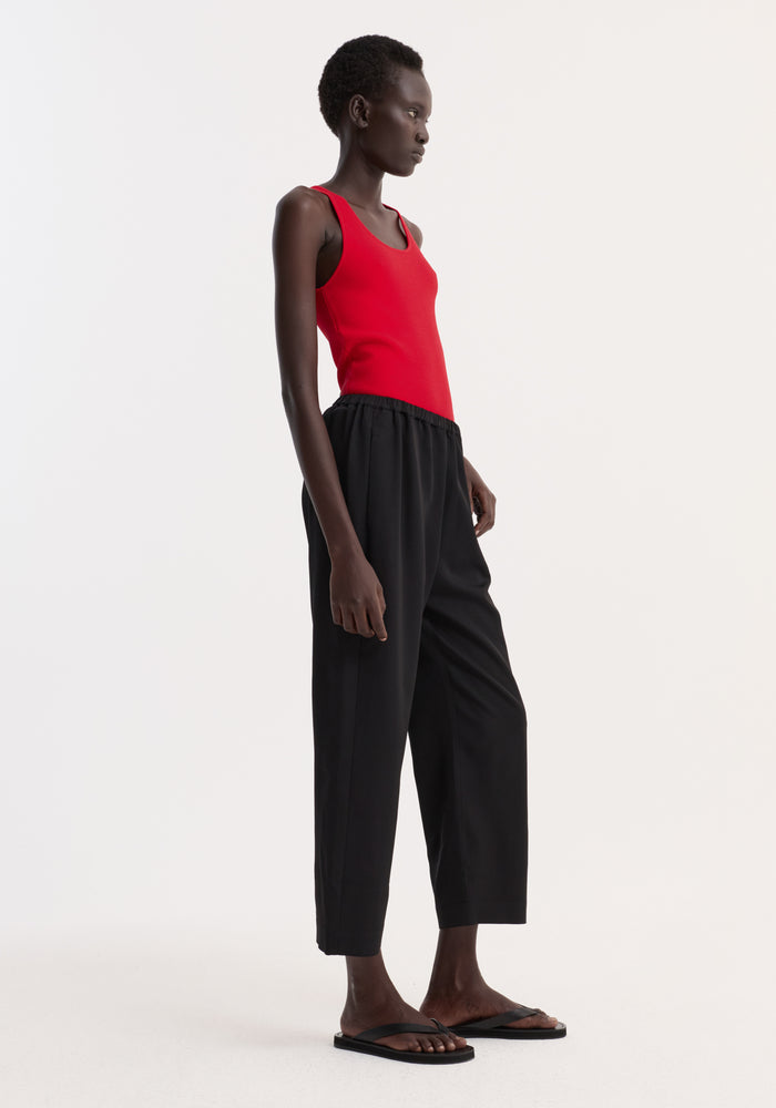 Cropped wide leg trousers | black