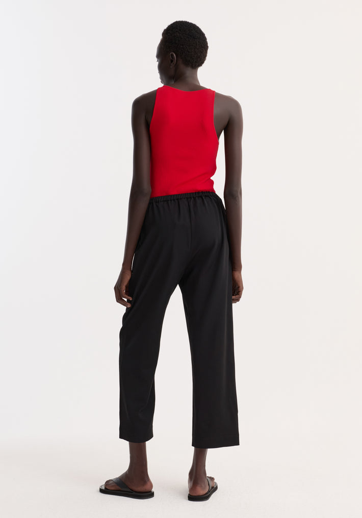 Cropped wide leg trousers | black