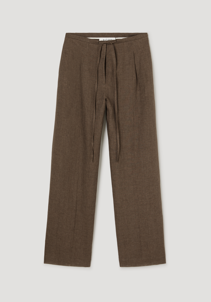 Relaxed drawstring trousers | brown melange