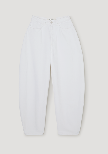 Sculptural denim trousers | optic white