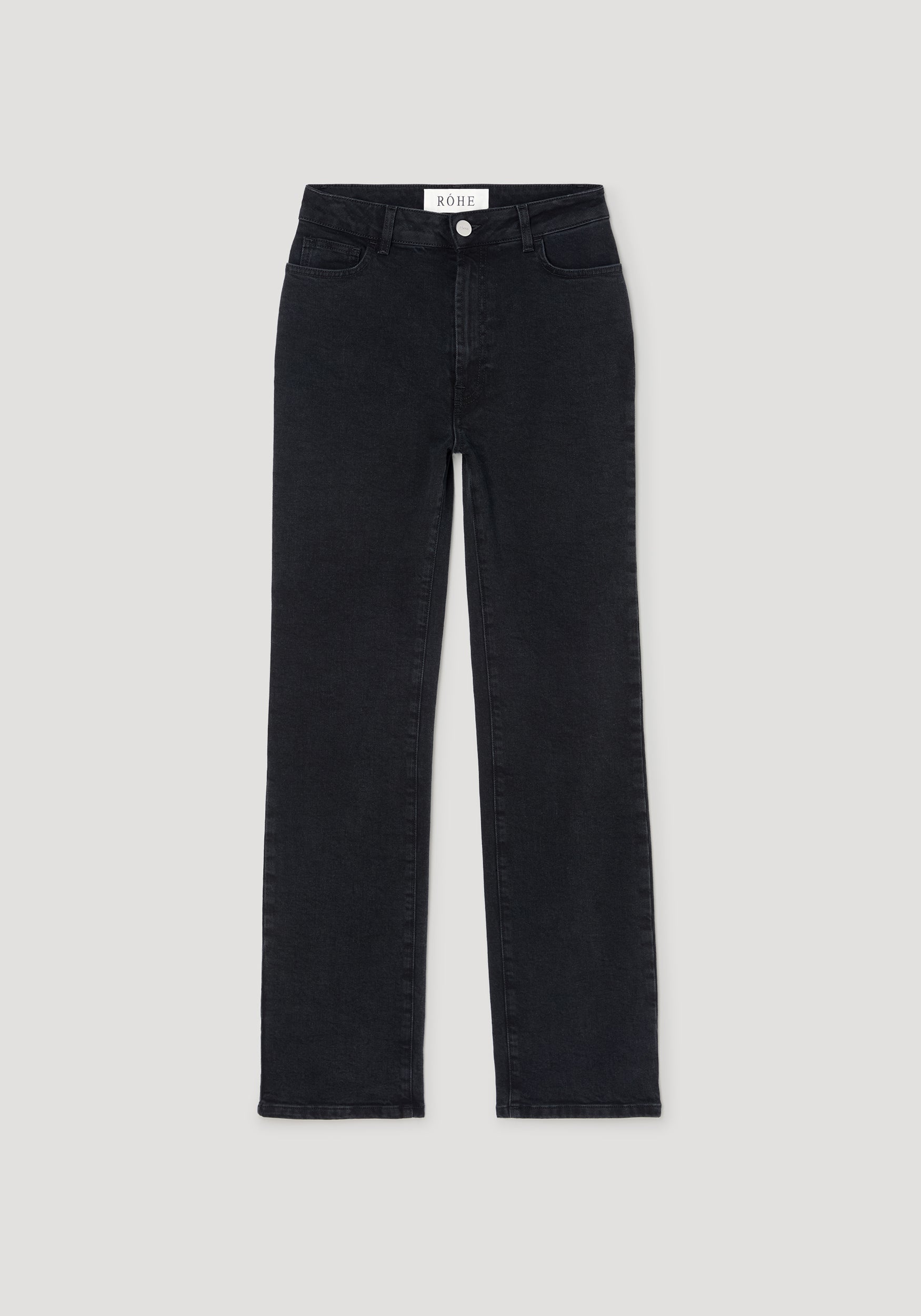 Lino - High-rise straight denim | black