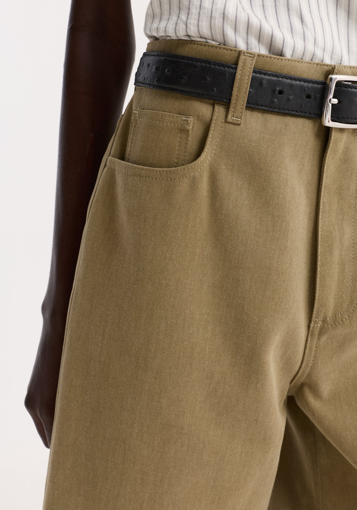 Baggy fit denim shorts | sage