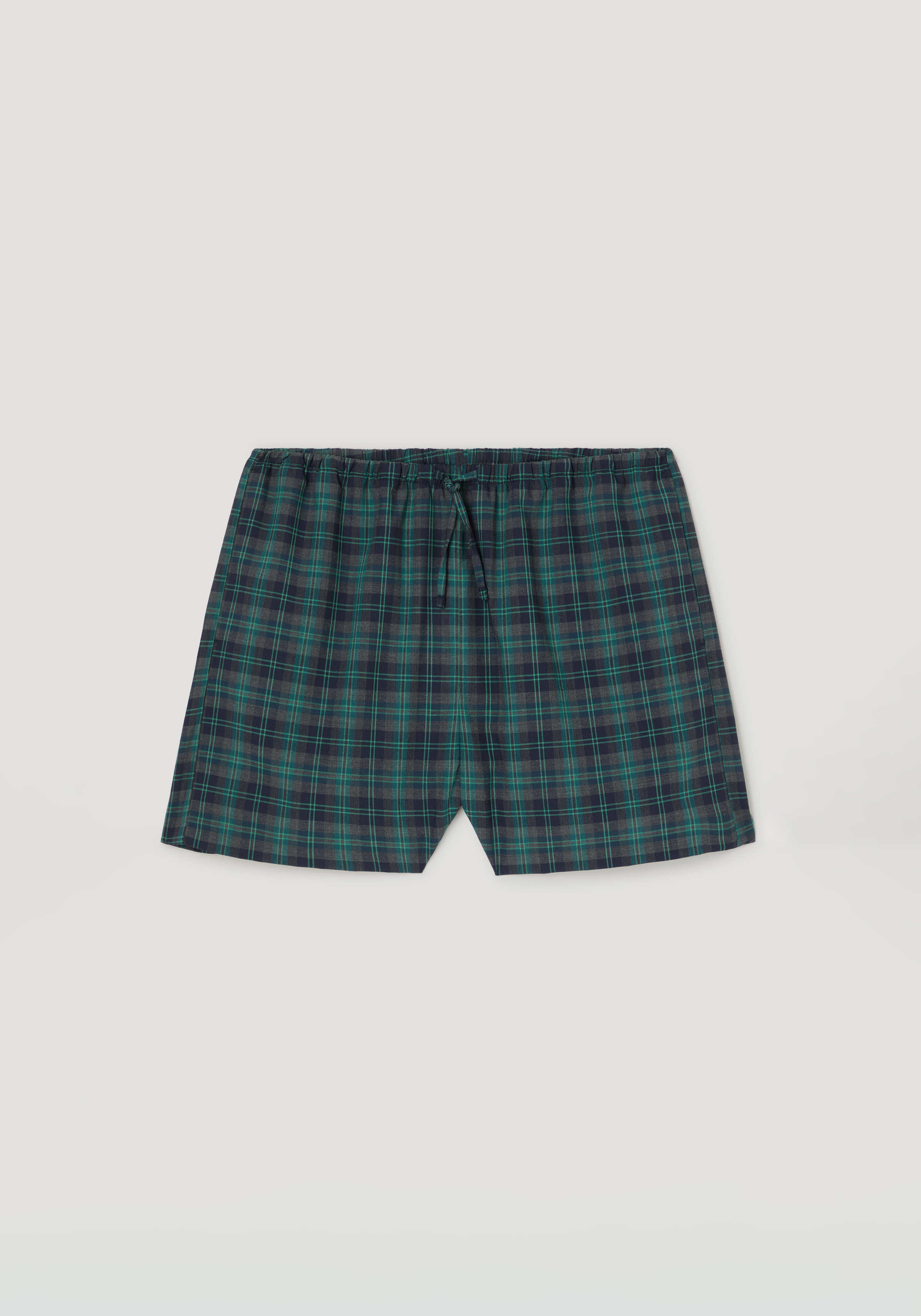 Check boxer shorts | retro green check with adjustable waistband and classic plaid pattern, designed for comfortable everyday wear.