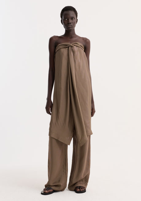 Sarong top | brown mini check