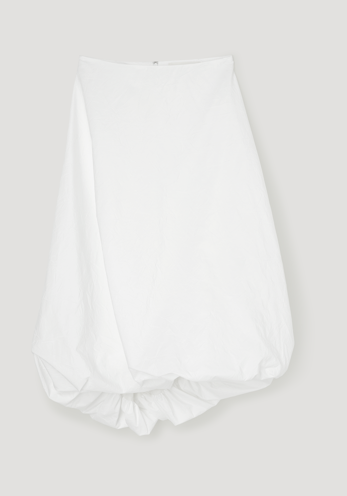 Twisted crushed cotton skirt | optic white