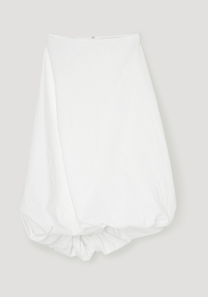 Twisted crushed cotton skirt | optic white