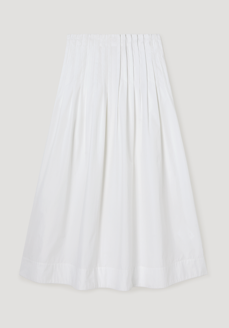 Pleated poplin maxi skirt | optic white