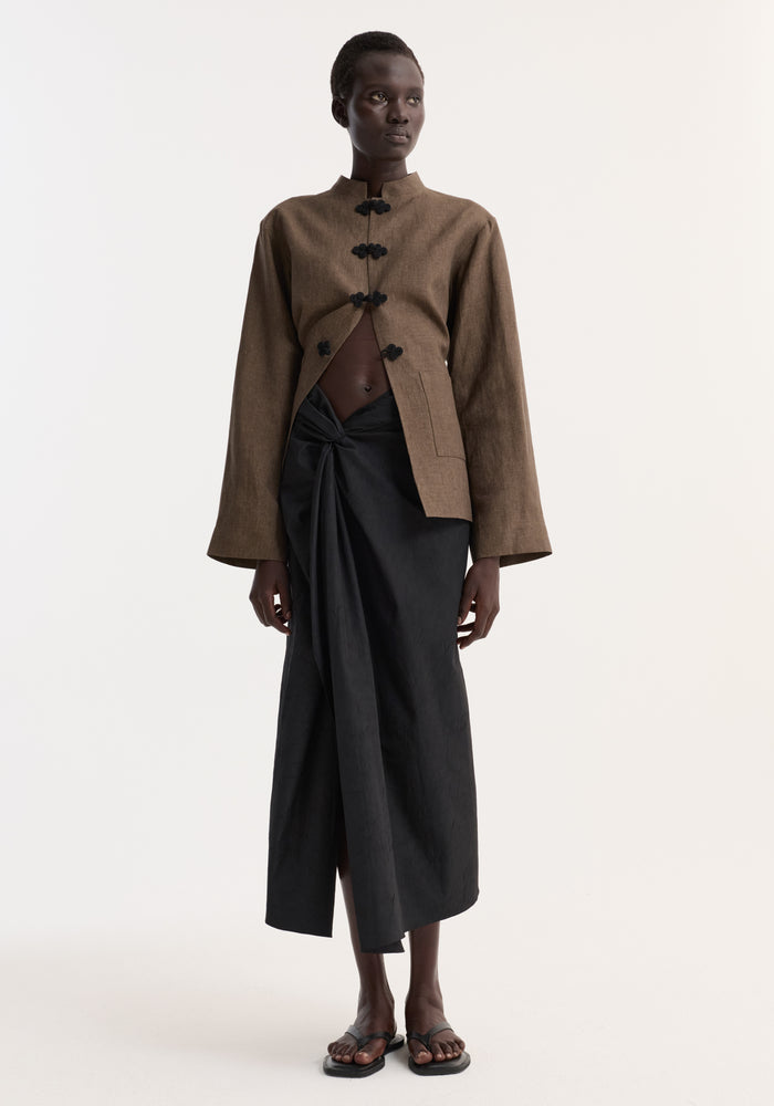 Sarong textured skirt | black