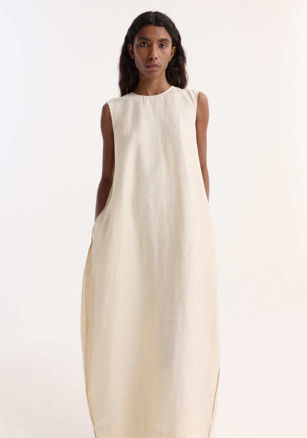Hourglass linen silk dress | butter