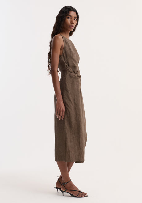 Sarong dress | brown melange