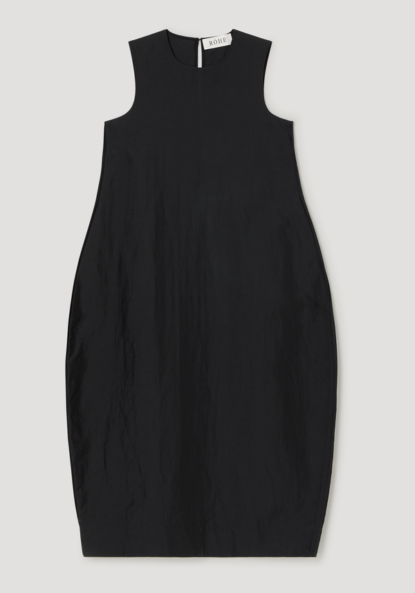 Hourglass linen silk dress | black