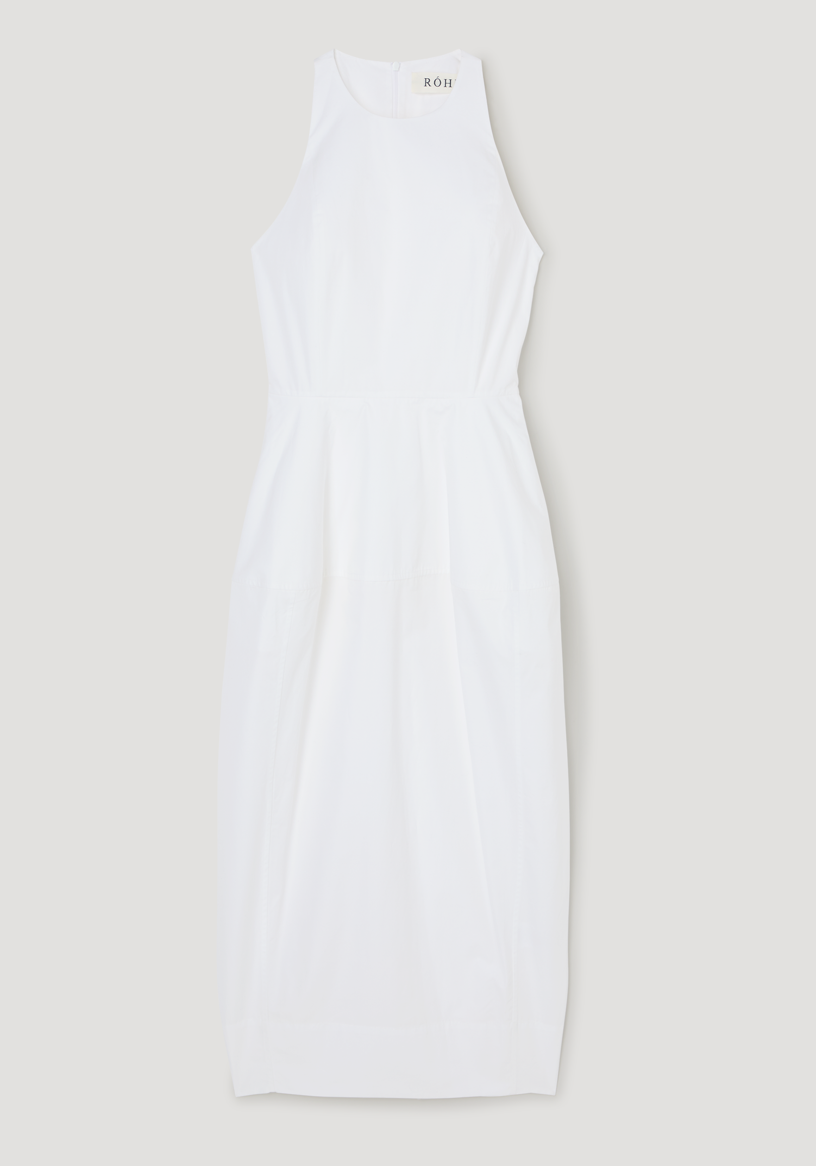 Sculptural poplin dress | optic white