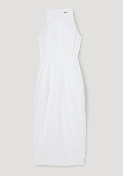 white poplin dress Garcia Poplin Pleated Midi Shirt Dress