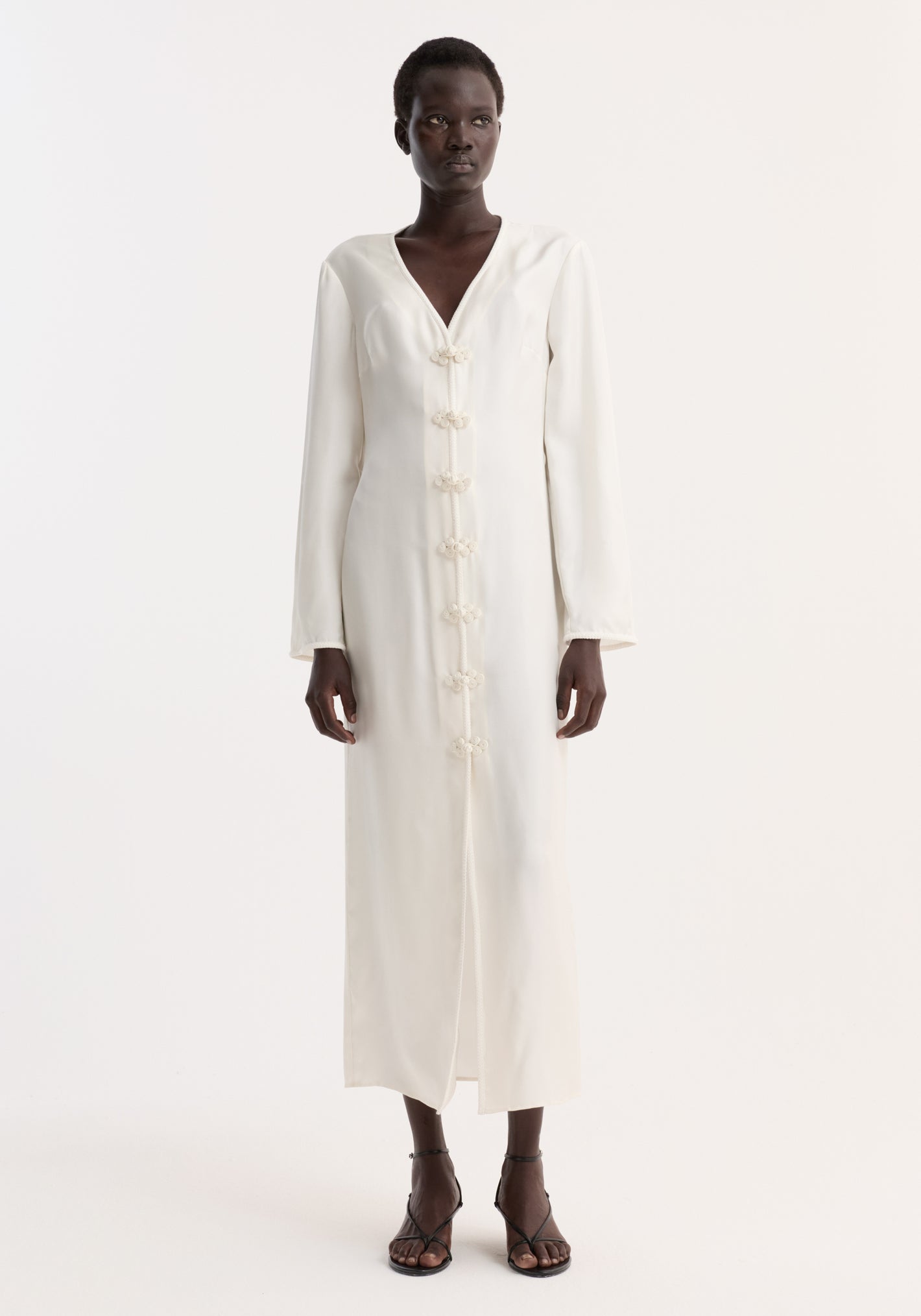 Pankou closure silk dress | cream