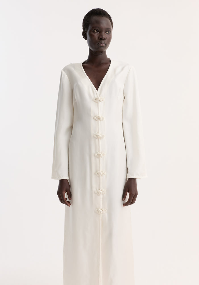 Pankou closure silk dress | cream
