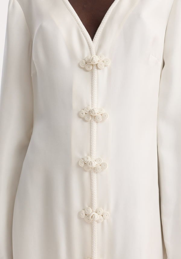 Pankou closure silk dress | cream