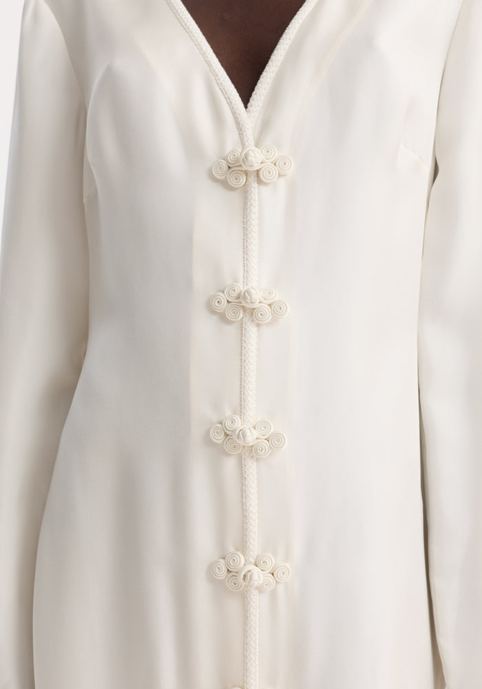 Pankou closure silk dress | cream