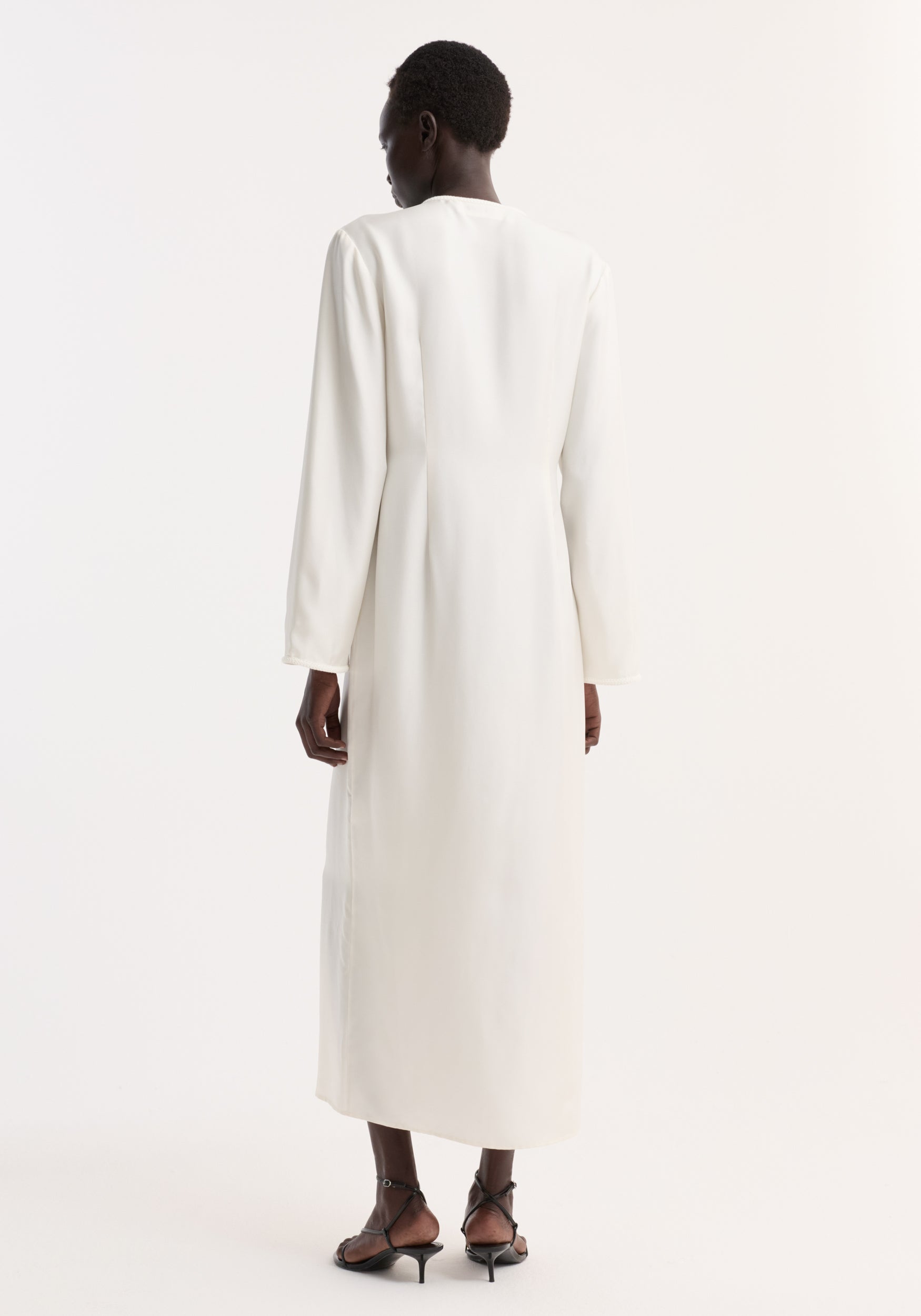 Pankou closure silk dress | cream