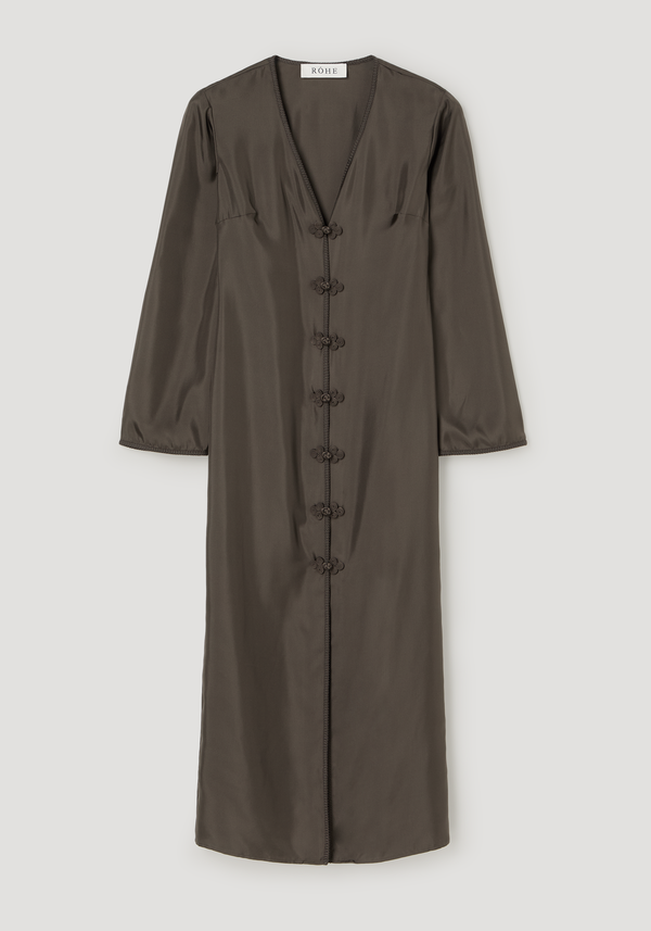 Pankou closure silk dress | earth