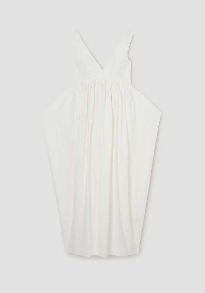 Sculptural textured cotton dress | off white