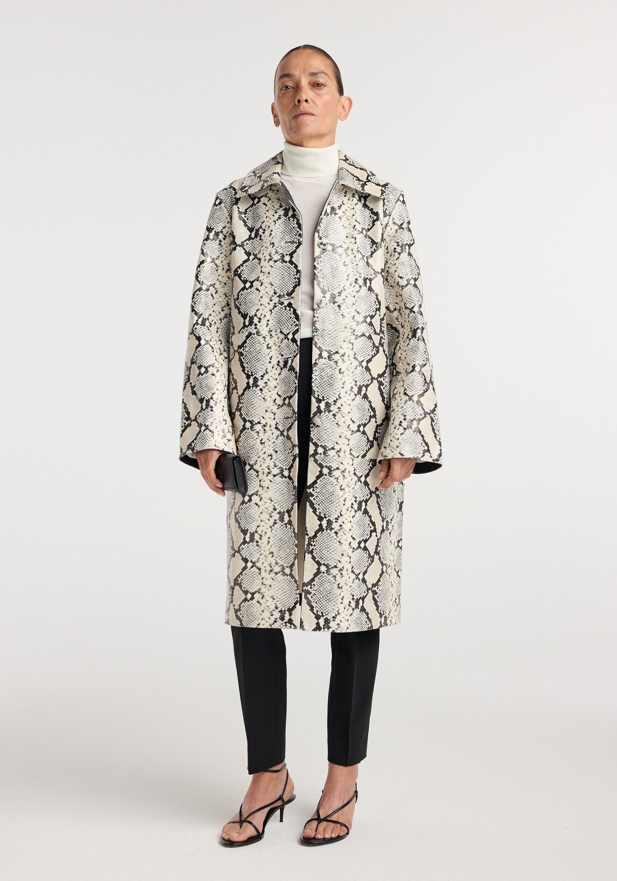 Snakeskin leather coat | snakeskin