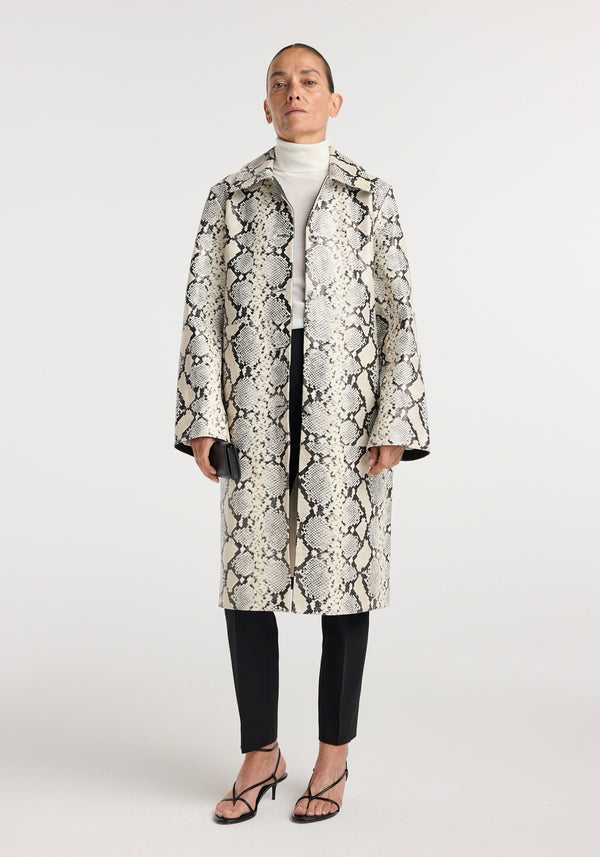 Snakeskin leather coat | snakeskin