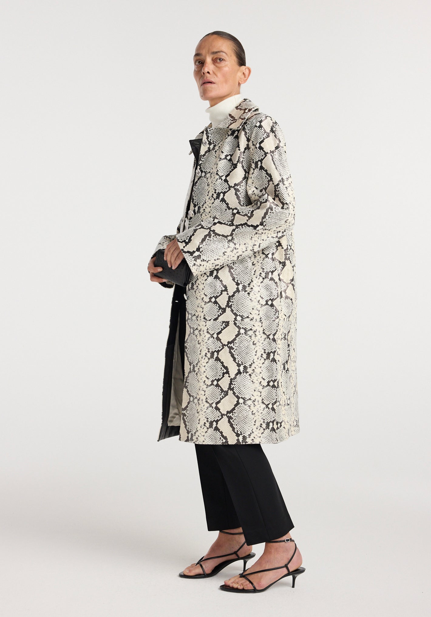 Snakeskin leather coat | snakeskin