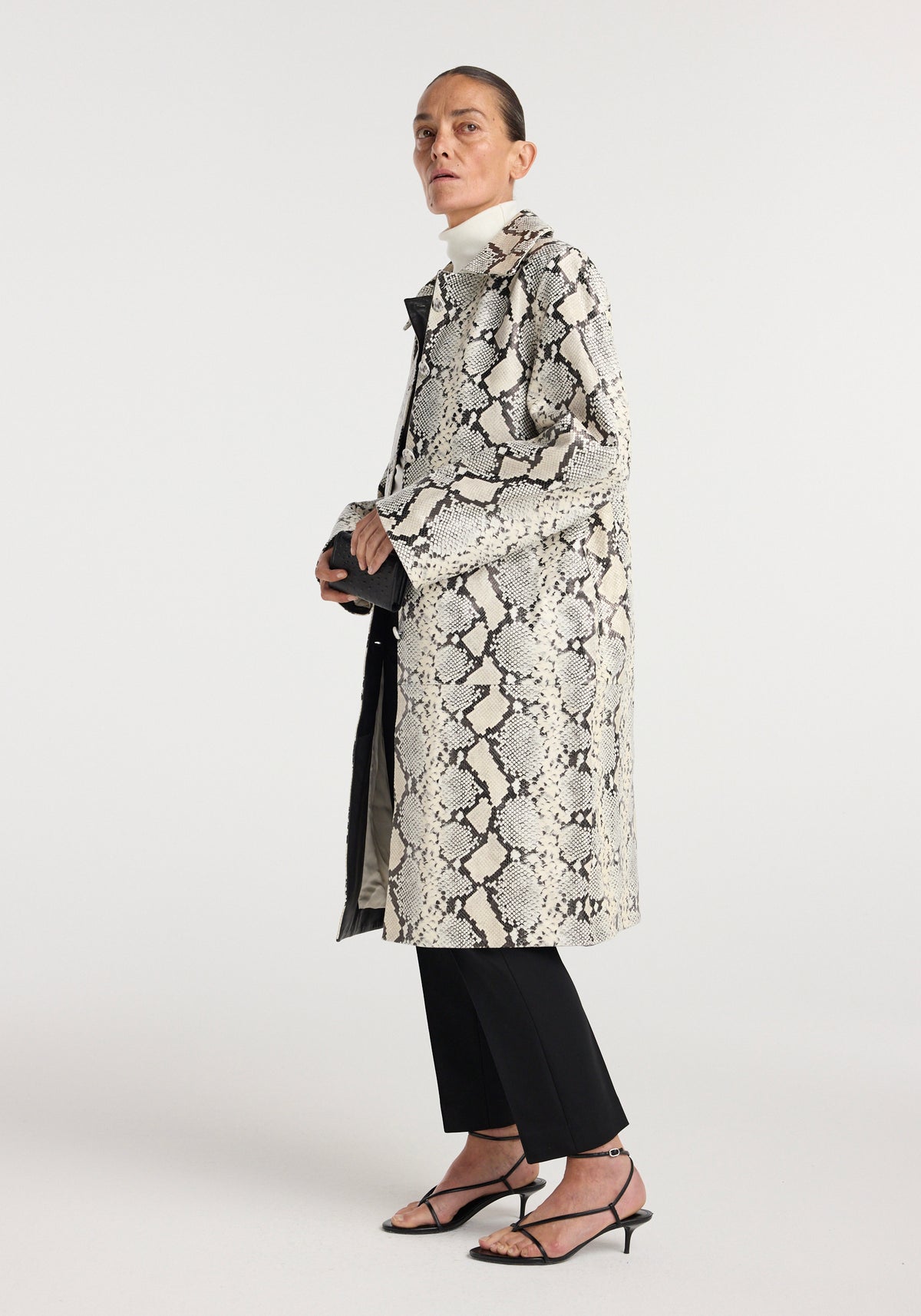 Snakeskin leather coat | snakeskin