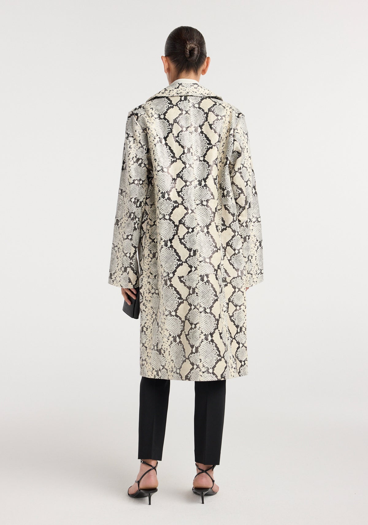 Snakeskin leather coat | snakeskin
